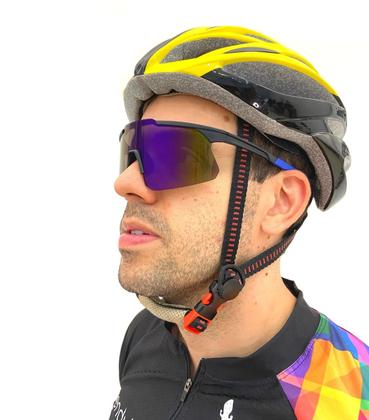 Imagem de Óculos Bike Ciclismo Masculino Feminino Proteção Uv400 Azul