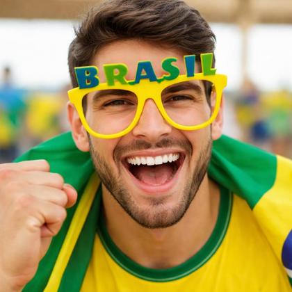 Imagem de Óculos Brasil Copa do Mundo Festa Torcida Divertido