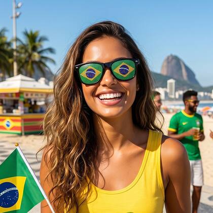 Imagem de Óculos Brasil Verde E Amarelo Fantasia Para Torcida Futebol Copa Do Mundo