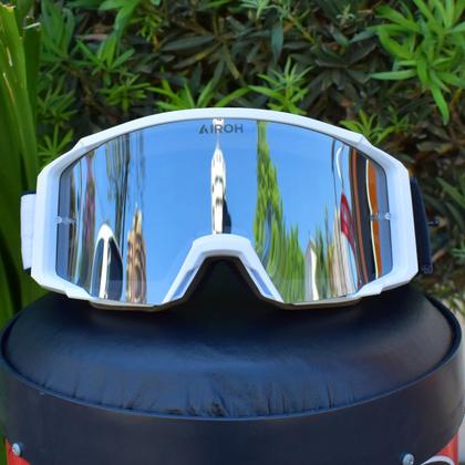 Imagem de Óculos Cross Motocross Airoh Blast XR1 Branco Espelhado