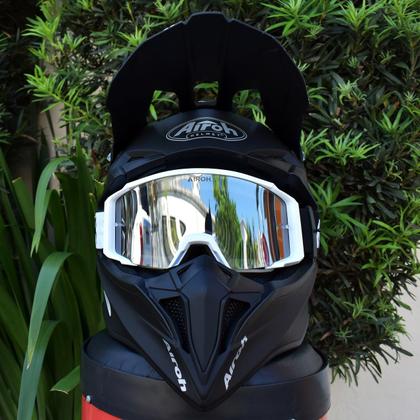 Imagem de Óculos Cross Motocross Airoh Blast XR1 Branco Espelhado