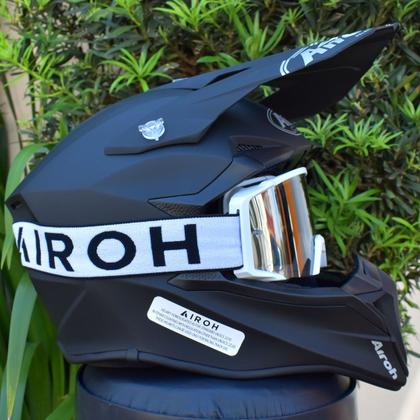 Imagem de Óculos Cross Motocross Airoh Blast XR1 Branco Espelhado