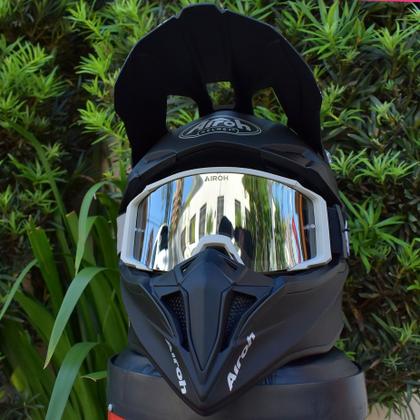 Imagem de Óculos Cross Motocross Airoh Blast XR1 Cinza Preto Espelhado
