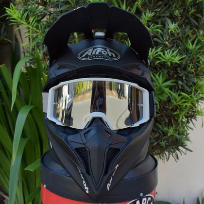 Imagem de Óculos Cross Motocross Airoh Blast XR1 Cinza Preto Espelhado