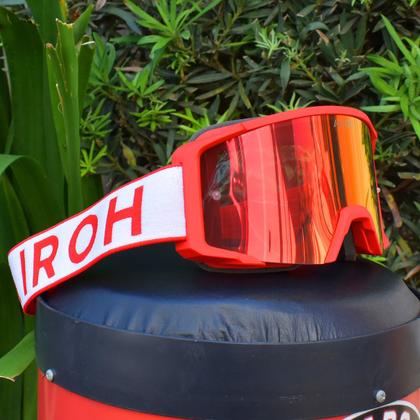 Imagem de Óculos Cross Motocross Airoh Blast XR1 Vermelho Espelhado