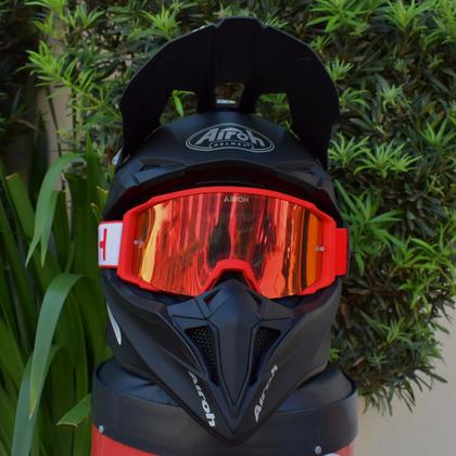 Imagem de Óculos Cross Motocross Airoh Blast XR1 Vermelho Espelhado