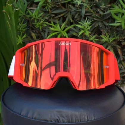 Imagem de Óculos Cross Motocross Airoh Blast XR1 Vermelho Espelhado