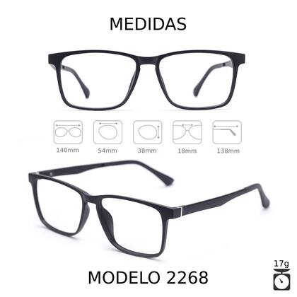 Imagem de Óculos de Grau Armação Clip On 6x1 de Sol Quadrado Masculino Polarizado Uv Troca Lentes Encaixe Imã