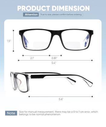 Imagem de Óculos de leitura bifocais Missfive, pacote com 2 unidades para homens, 2,5 x