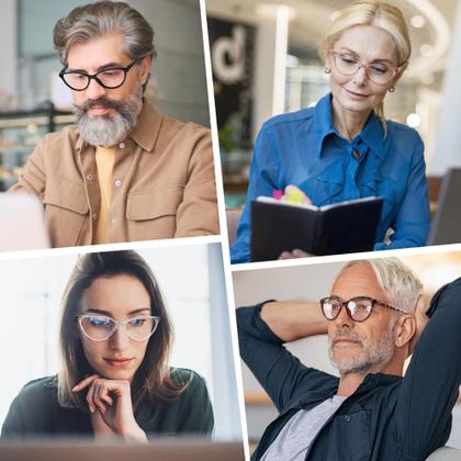 Imagem de Óculos de leitura Przene Blue Light Blocking, pacote com 4, 0,75