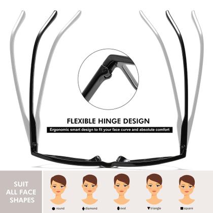 Imagem de Óculos de leitura Przene Blue Light Blocking, pacote com 4, 0,75