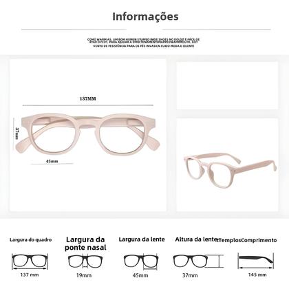Imagem de Óculos De Leitura Unissex Com Armação Redonda, Óculos Leves Com Dobradiça De Mola