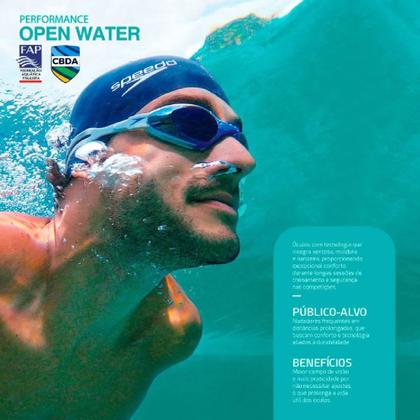 Imagem de Óculos De Natação Espelhado Speedo Hydrovision MR Azul Cinza