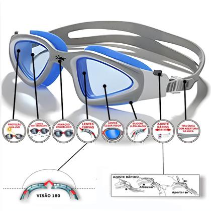 Imagem de Óculos De Natação Gold Sports Shell HD 180 de Visão
