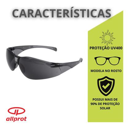 Imagem de Óculos De Proteção Allprot Ares Cinza Uv Uva/uvb