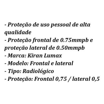 Imagem de Óculos de Proteção Radiológica Frontal e Lateral (0,75/0,5) Kiran Lumax
