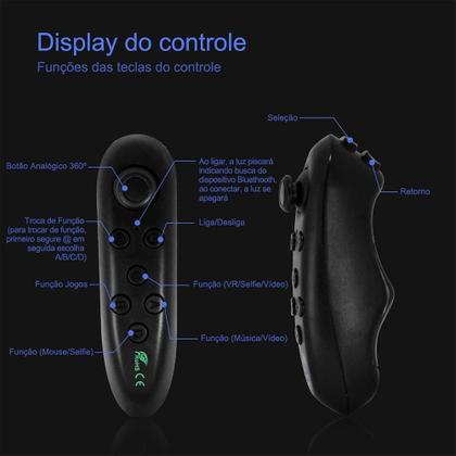 Imagem de Óculos de realidade virtual com fone de ouvido VR compatível com Android e Iphone com controle