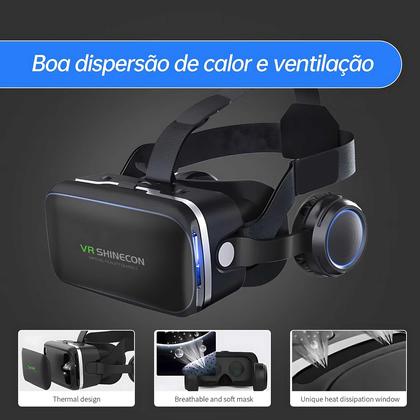 Imagem de Óculos de Realidade virtual VR Shinecon 3D 10.0 com Controle Fones de Ouvido imersão completa para Jogos e Filmes