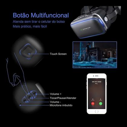 Imagem de Óculos de Realidade virtual VR Shinecon 3D 10.0 com Controle Fones de Ouvido imersão completa para Jogos e Filmes