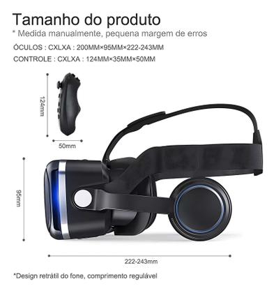 Imagem de Óculos de Realidade virtual VR Shinecon 3D 10.0 com Controle Fones de Ouvido imersão completa para Jogos e Filmes