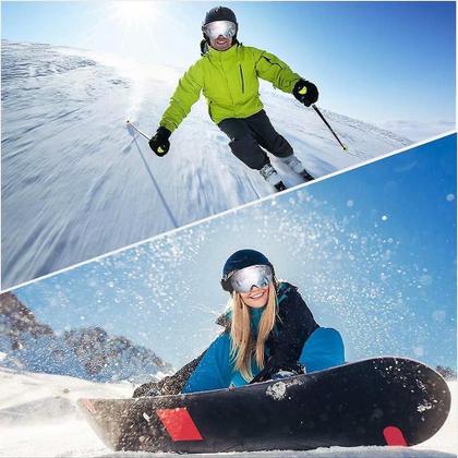 Imagem de Óculos de snowboard de esqui, óculos anti-neblina de duas camas com design sem moldura