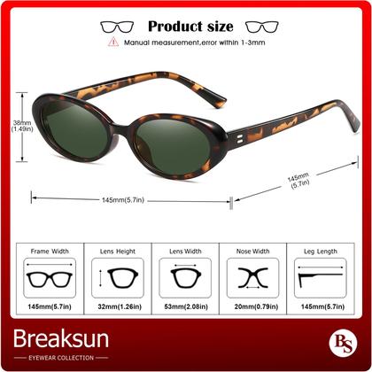 Imagem de Óculos de Sol Breaksun Retro Oval Vintage 90s - Unissex