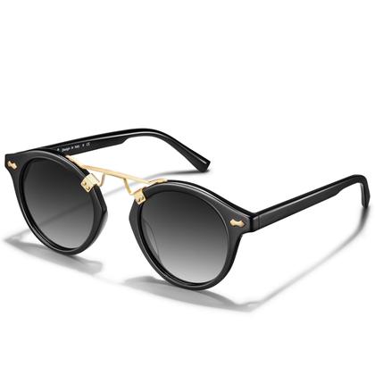 Imagem de Óculos de sol CARFIA Double Bridge Small Black Acetate Polarized