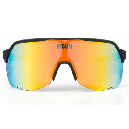 Imagem de Óculos de sol ciclismo hupi huez preto fosco lente dourada espelhada