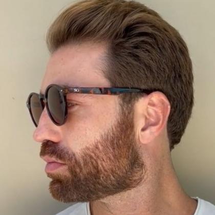 Óculos de Sol Clássico Redondo Lincoln Brown Turtle-Saint Germain