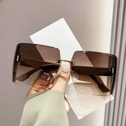 Imagem de Óculos De Sol Clássicos Pretos Grandes Estilo Coreano Proteção UV Para Mulheres E Homens Moda