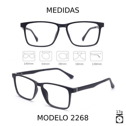 Imagem de Óculos de Sol com Armação Clip On 6 em 1 Masculino Preto Polarizado Quadrado Encaixe Imã Mod 2268