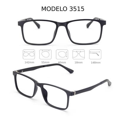 Imagem de Oculos de Sol com Armação de Grau 6x1 Clip On Óculos Masculino Quadrado Polarizado Uv Troca Lentes