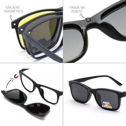 Imagem de Óculos De Sol Com Armação De Grau Clip On 6 Em 1 Envio 24hrs