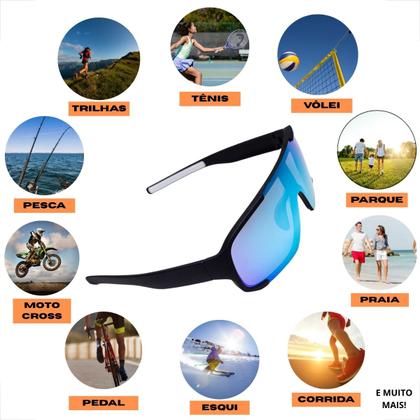 Imagem de Oculos de Sol Com Proteção Uva Uvb Esportivo Ciclismo Corrida Volei Bike Unissex Resistente Ciclismo Atleta