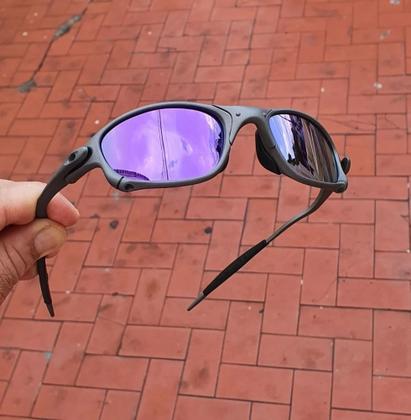 Imagem de Oculos De Sol Doublex Roxo Violet Juliet Tamanho Maior X-Metal Polarizado Lupa Pinado Vilão Mandrake