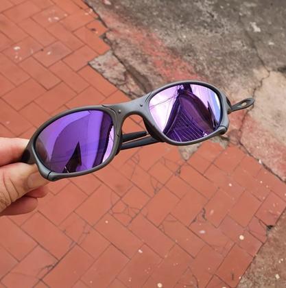 Imagem de Oculos De Sol Doublex Roxo Violet Juliet Tamanho Maior X-Metal Polarizado Lupa Pinado Vilão Mandrake