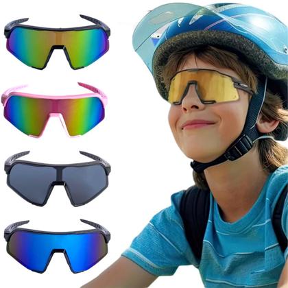 Imagem de Óculos De Sol Esportivo Infantil Menino e Menina Com Proteção Uv400 Ciclismo Corrida Bike