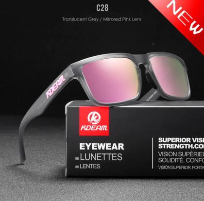 Imagem de Óculos De Sol Esportivo Polarizado Kdeam C28 Mirrored Pink