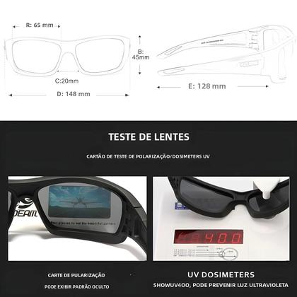 Imagem de Óculos De Sol Esportivos Polarizados Masculinos Com Lentes De Revestimento Multicamadas Para
