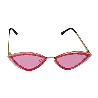 Imagem de Óculos De Sol Feminino Com Pedrinha Triangular Moda Blogueirinha Vintage