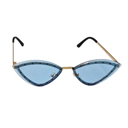 Imagem de Óculos De Sol Feminino Com Pedrinha Triangular Moda Blogueirinha Vintage