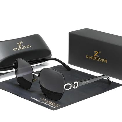 Imagem de Óculos de Sol Feminino Kingseven - Modelo Borboleta Retrô com Lentes em Gradiente UV400