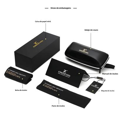 Imagem de Óculos de Sol Feminino Kingseven - Modelo Borboleta Retrô com Lentes em Gradiente UV400