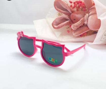 Imagem de Óculos de Sol Gatinho com Laço Meninas Formato gato Flexível Proteção UV400 Óculos Moda Infantil