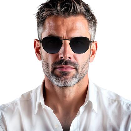 Imagem de Oculos de Sol Hexagonal Masculino Feminino Clássico Moda Retro Proteção UVA