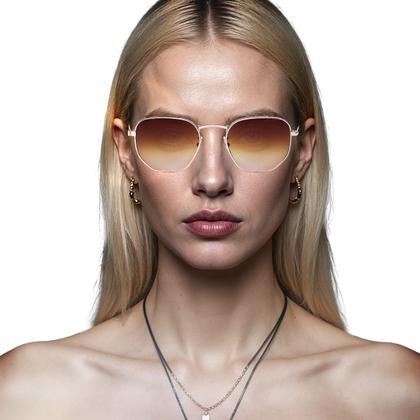 Imagem de Oculos de Sol Hexagonal Masculino Feminino Clássico Moda Retro Proteção UVA