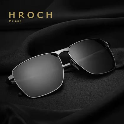 Imagem de Óculos de Sol HROCH Modelo Milano, Polarizado UV400, Armação Metal, Lentes Policarbonato, Design Italiano