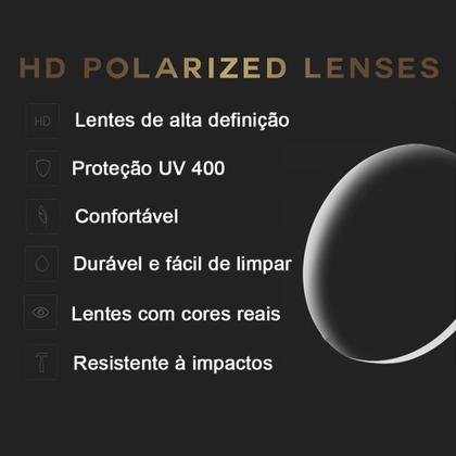 Imagem de Óculos de Sol HROCH Modelo Milano, Polarizado UV400, Armação Metal, Lentes Policarbonato, Design Italiano