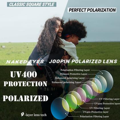 Imagem de Óculos de sol Joopin Square Polarized UV400 Oversize, pacote com 2