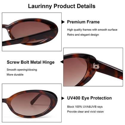 Imagem de Óculos de Sol Laurinny Retro Oval Tortoise Shell para Mulheres